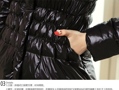 【羽絨服加工 女款修身中長款立領聳肩羽絨服女 廠家批發(fā)定做】價格,廠家,圖片,服裝加工,杭州凱米爾羽絨制品-